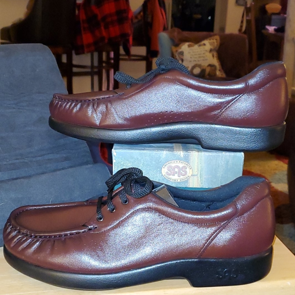 SAS Take Time Lace Up Loafer Wine 11.5N NEW